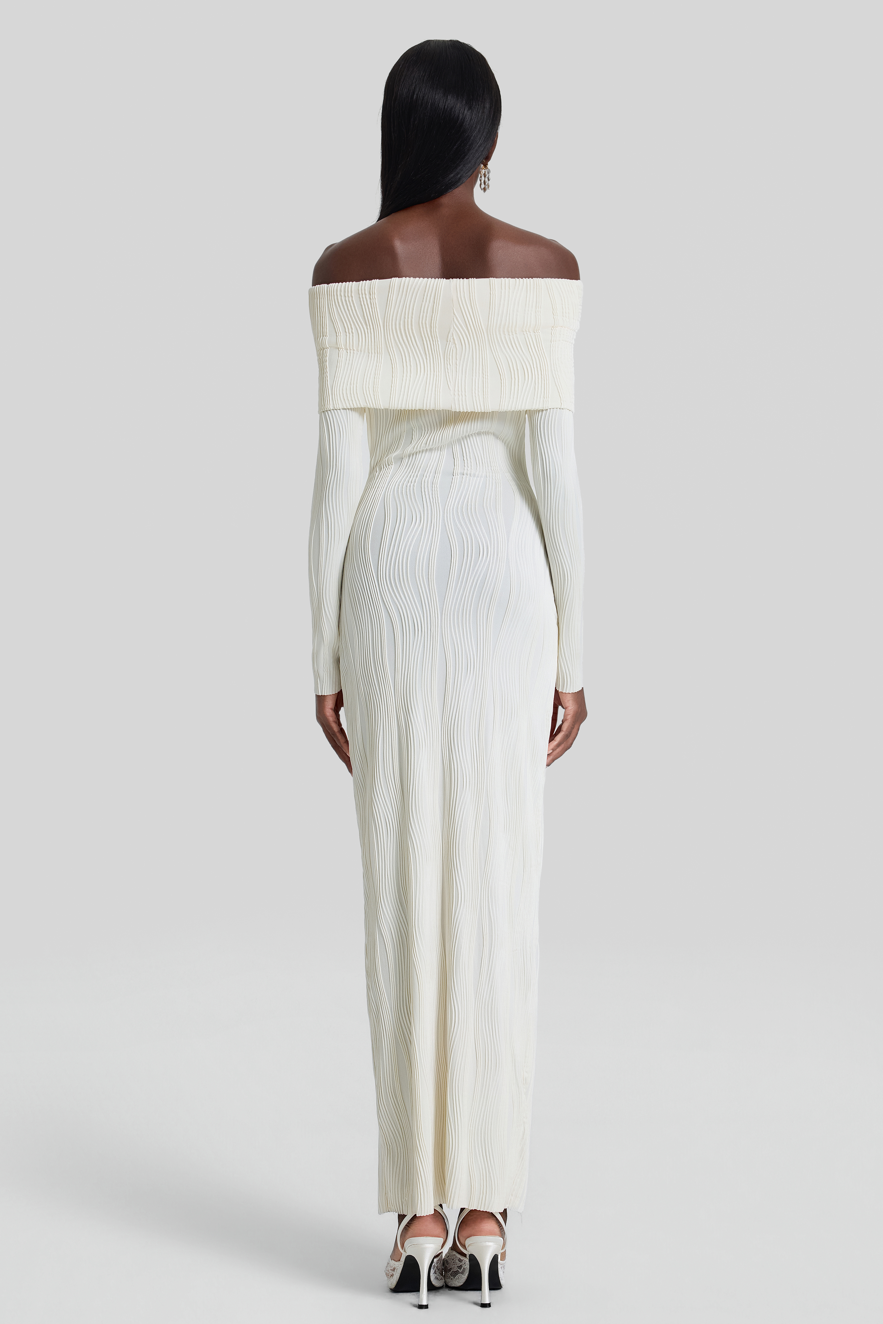 Jersey Off Shoulder Bodycon Maxi Dress