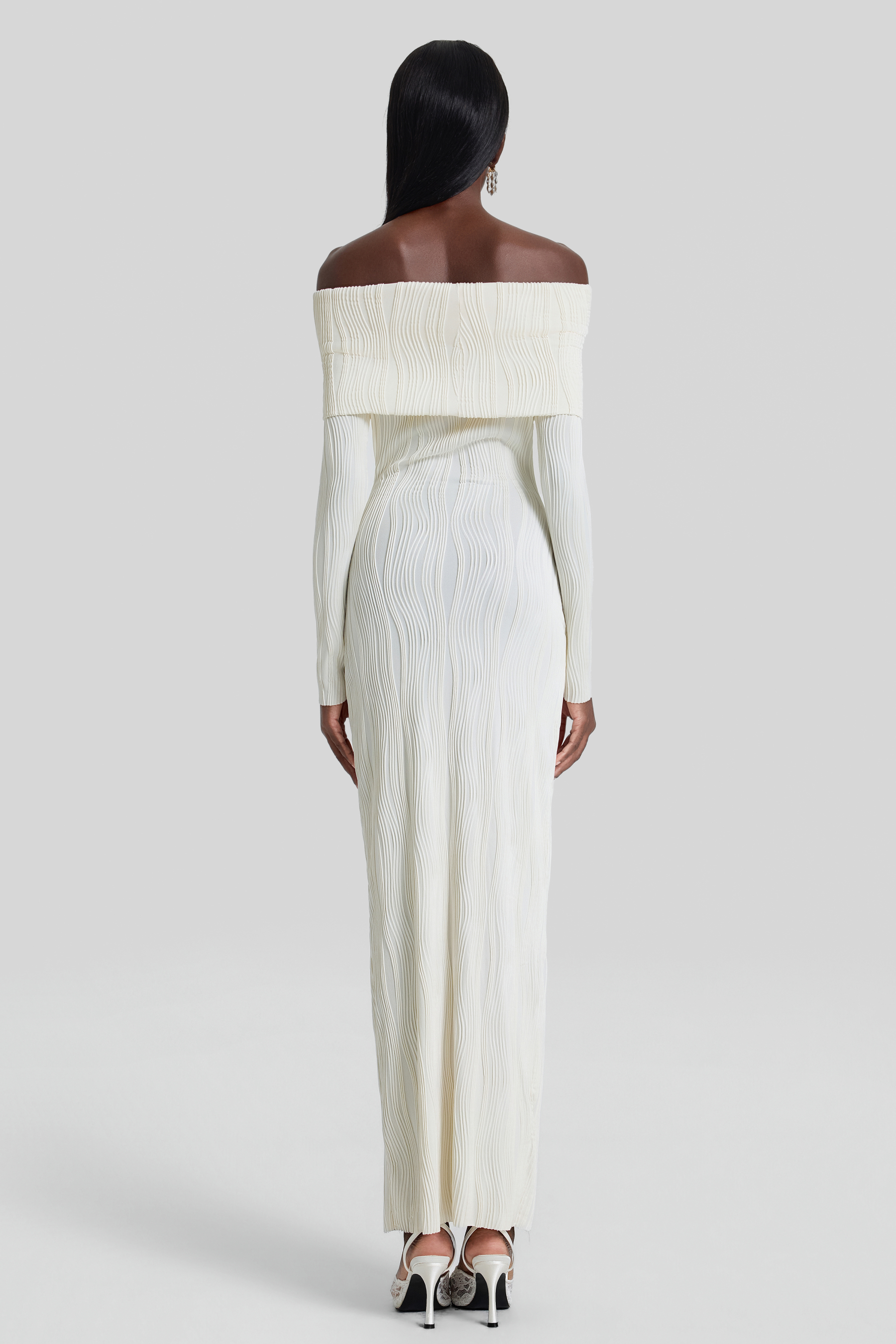 Jersey Off Shoulder Bodycon Maxi Dress