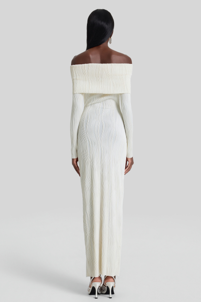 Jersey Off Shoulder Bodycon Maxi Dress
