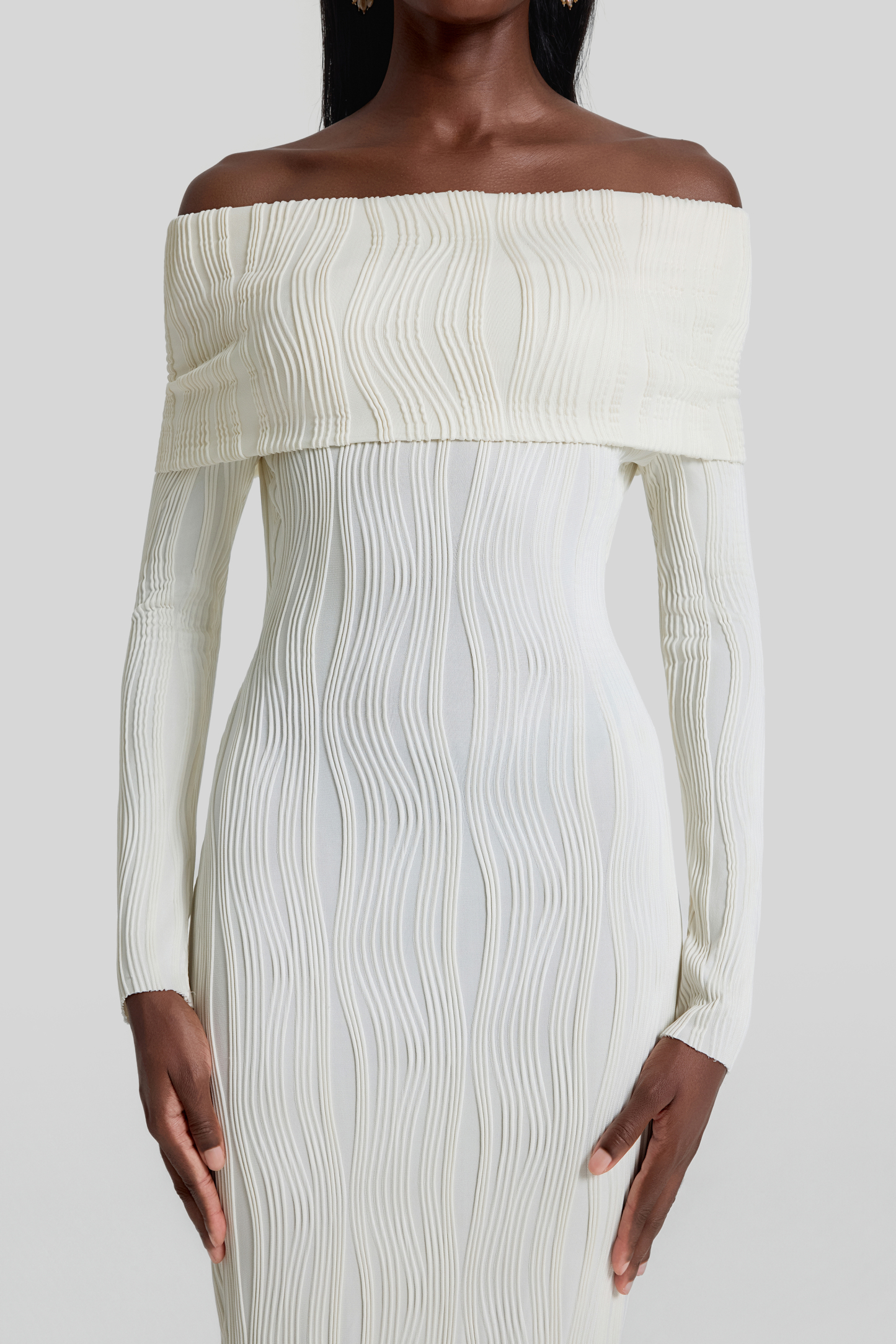 Jersey Off Shoulder Bodycon Maxi Dress