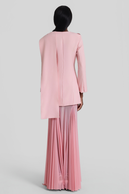 Double Breasted Long Sleeve Blazer & Mid Waist Maxi Skirt Set