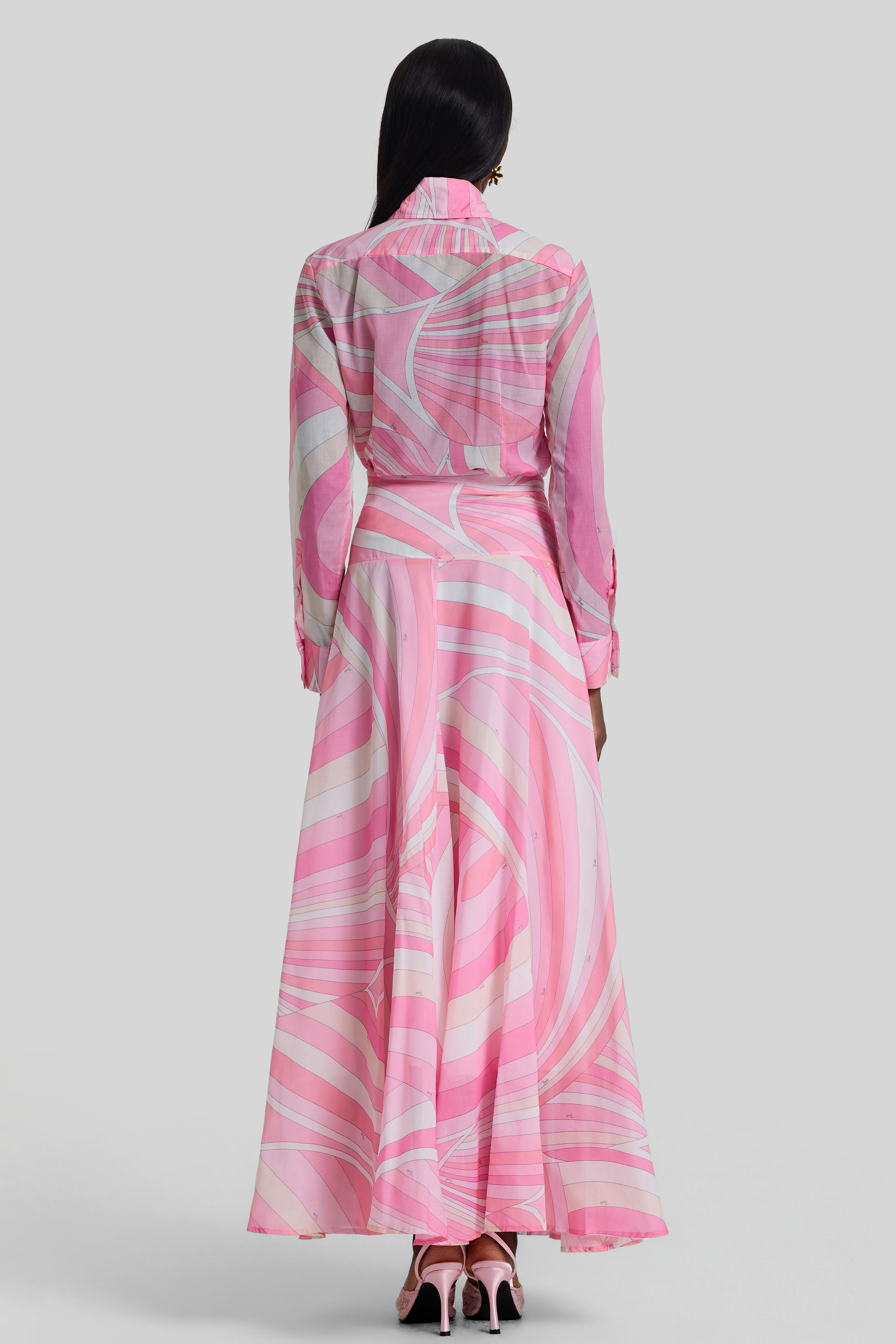 Geometric Patterns Flapped Top & Maxi Skrit Set