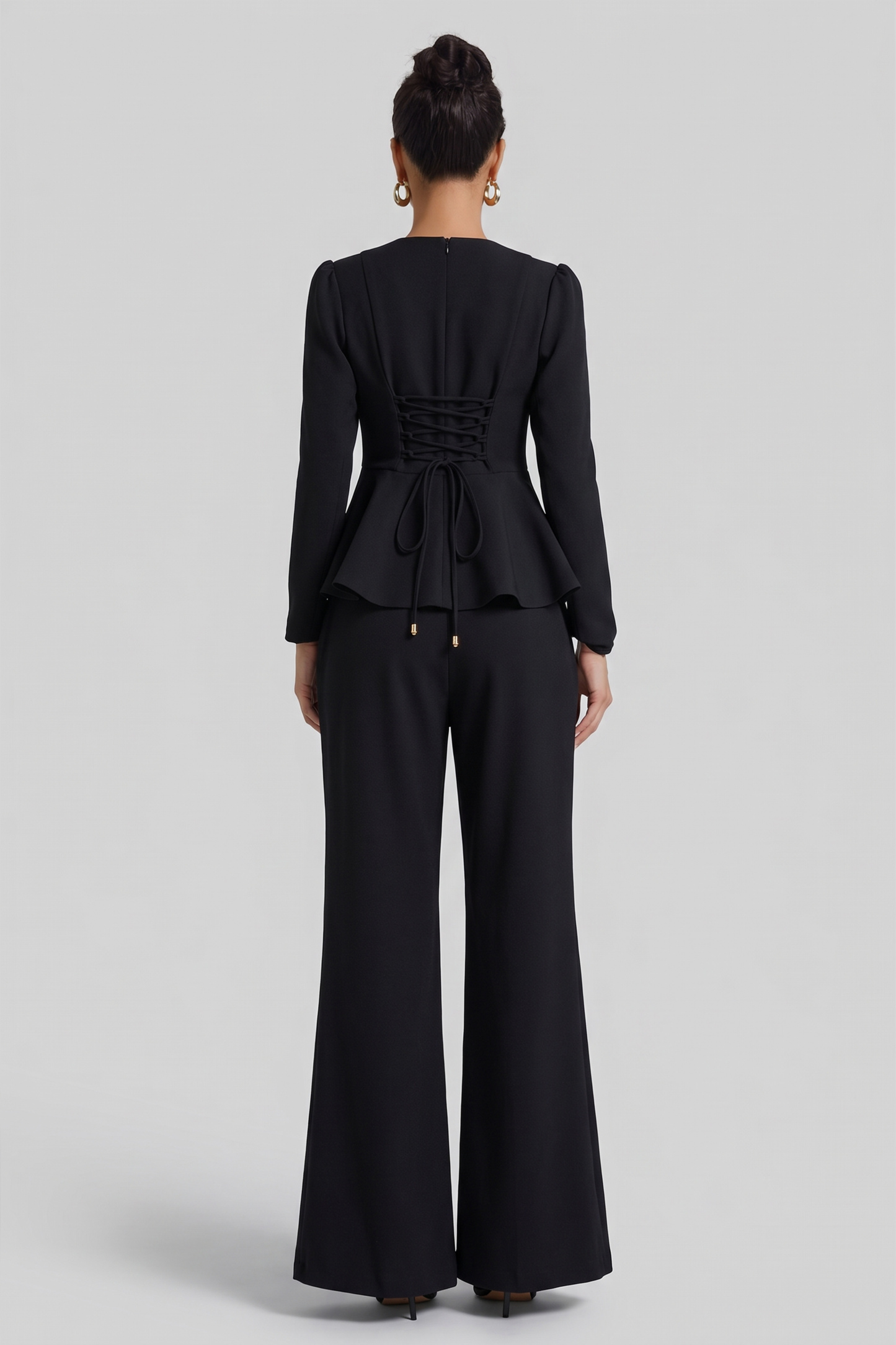 3D Flower Beaded Top & High Waist Pants Set