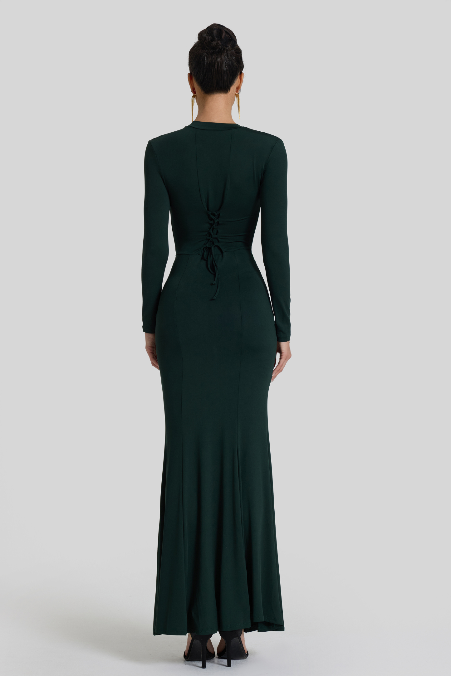 Solid Beaded Round Neck Maxi Dress