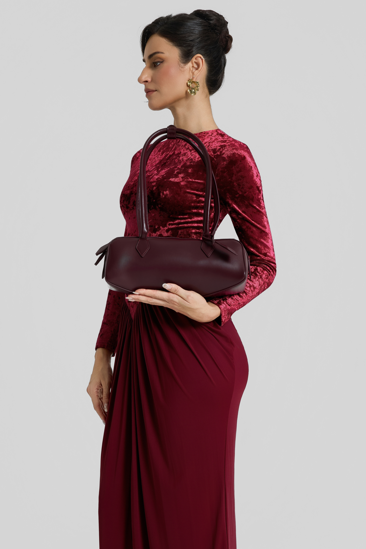 Vintage PU Long Tube Underarm Bag