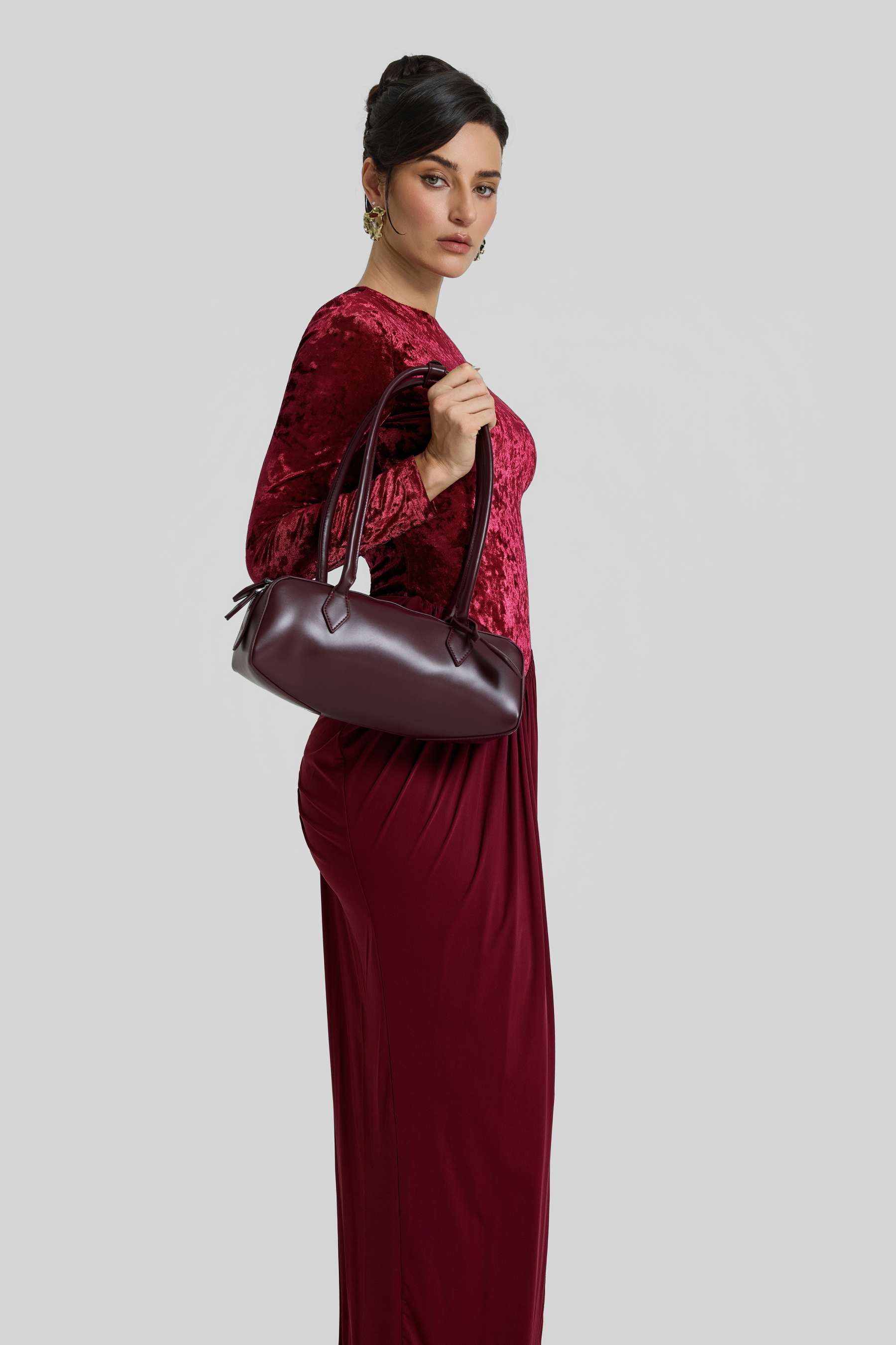 Vintage PU Long Tube Underarm Bag