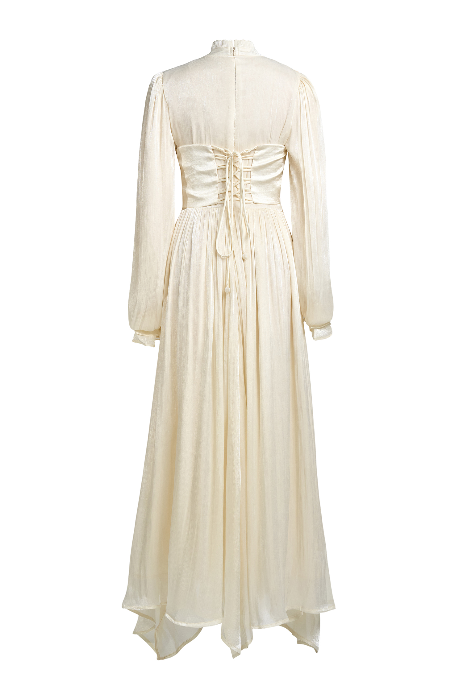 Nail Bead Embroidery Gathering Midi Dress