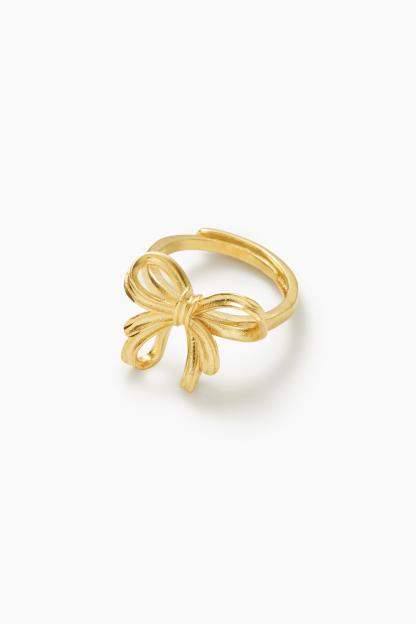 Metal Bow Irregular Shape Ring