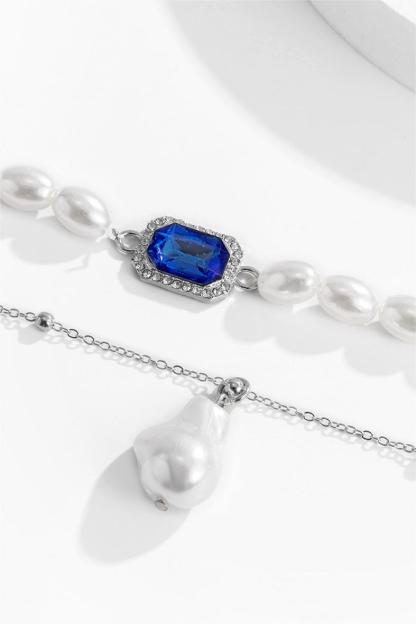 Faux Pearl Double Layered Necklace