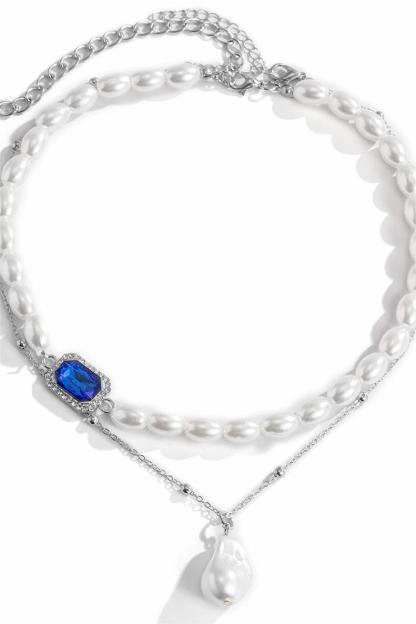 Faux Pearl Double Layered Necklace