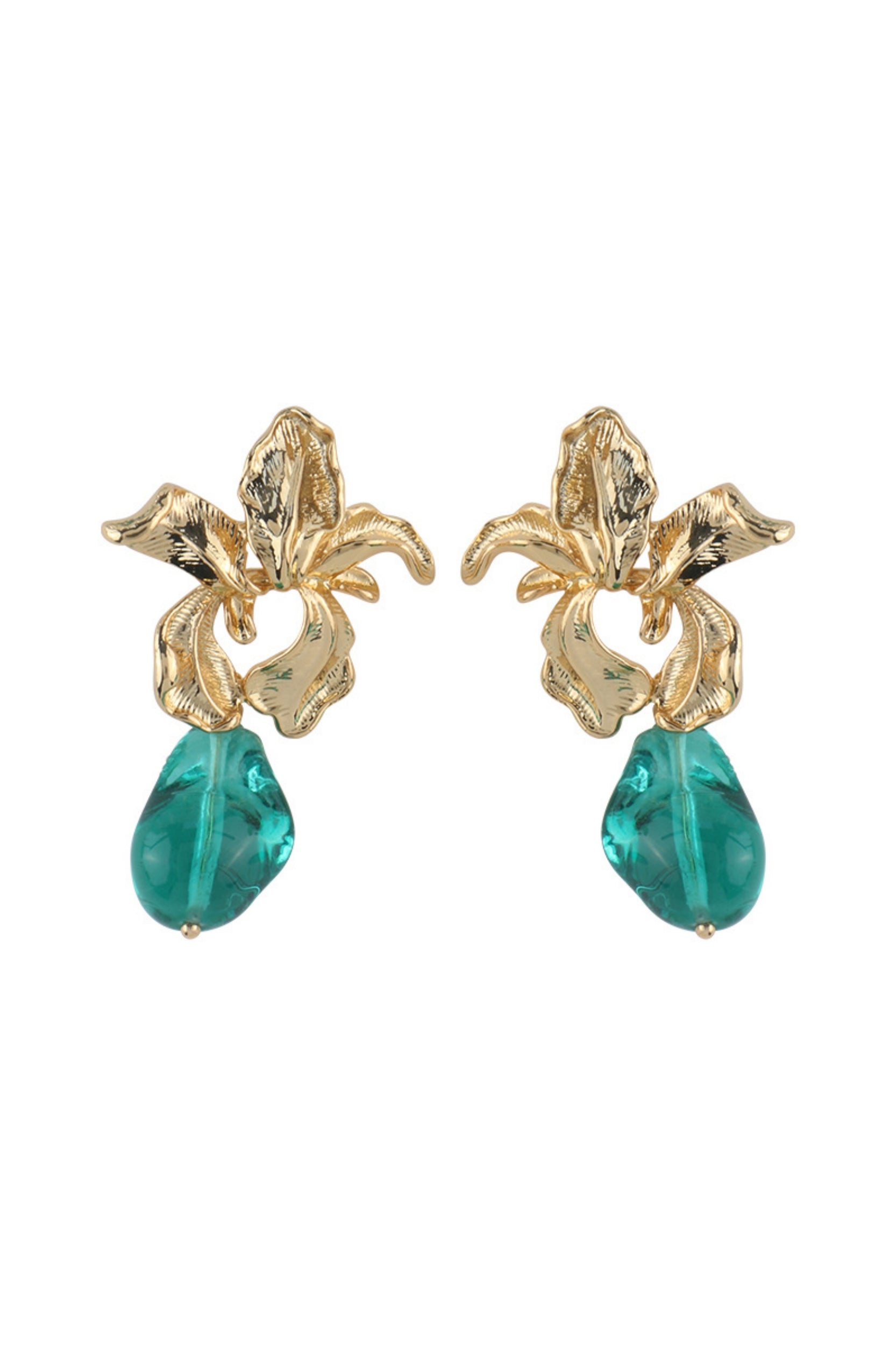 Dimentional Green Acrylic Necklace & Earrings