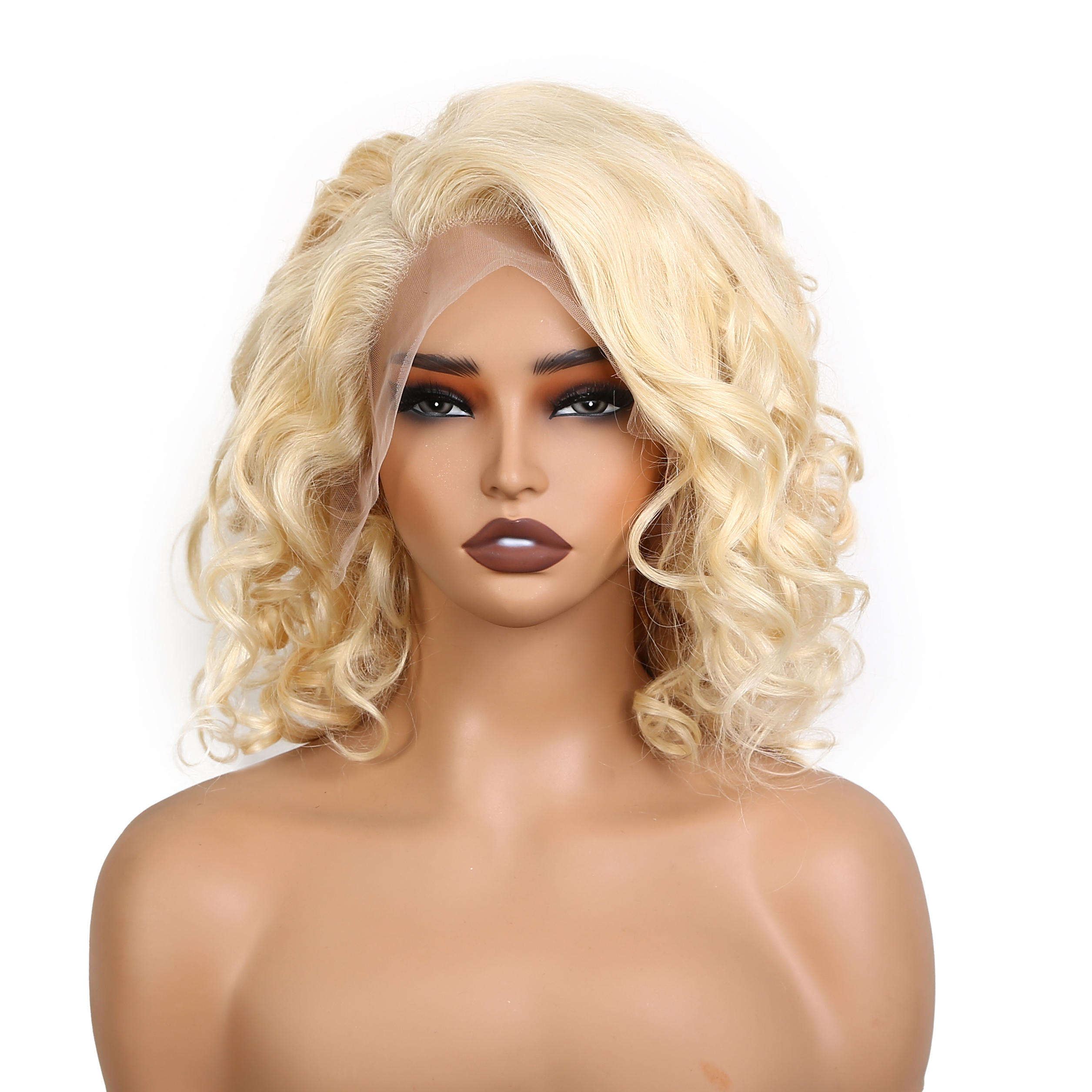 Lyric Selection Blonde Curly Bob 10Inch 13x4 Lace Front Wig