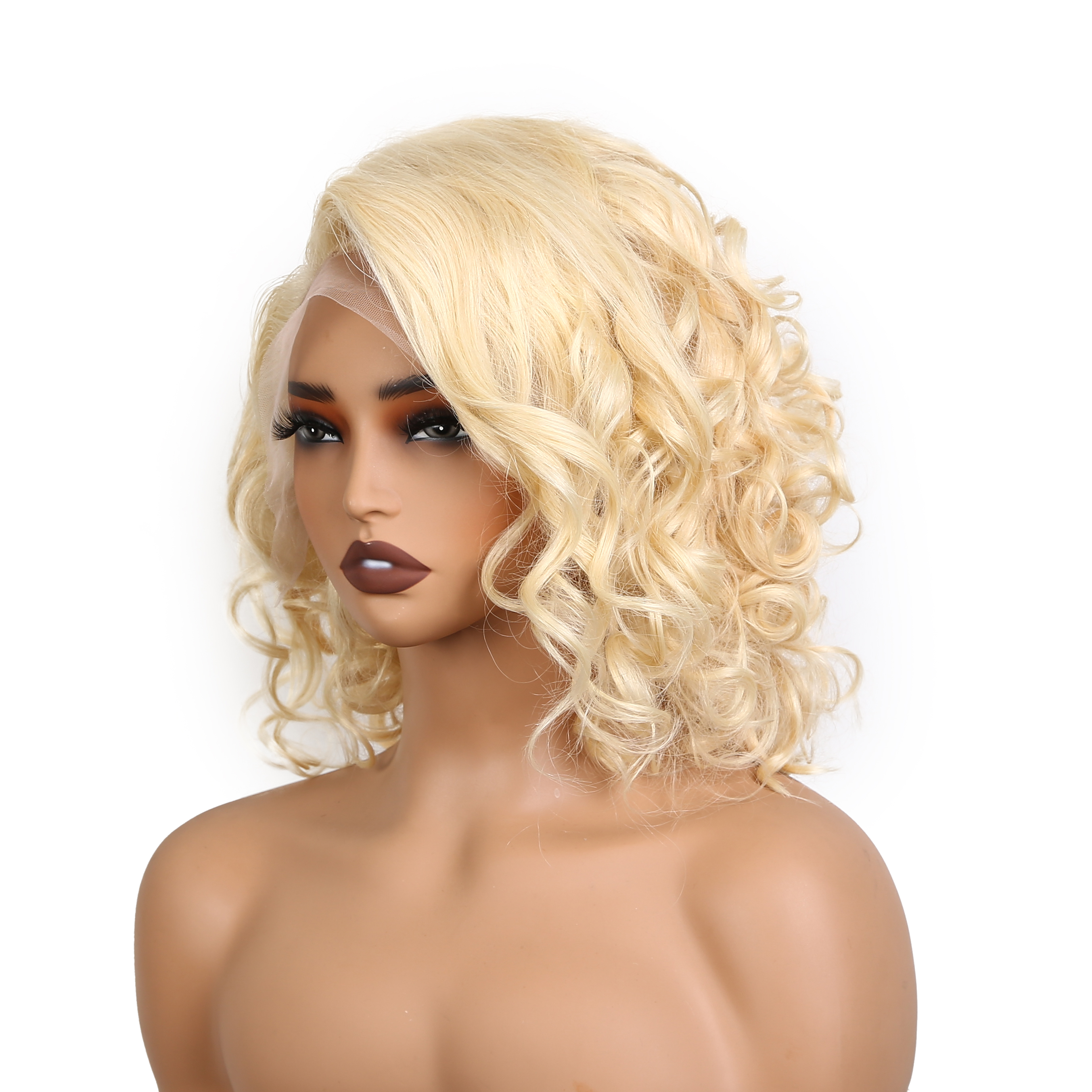 Lyric Selection Blonde Curly Bob 10Inch 13x4 Lace Front Wig