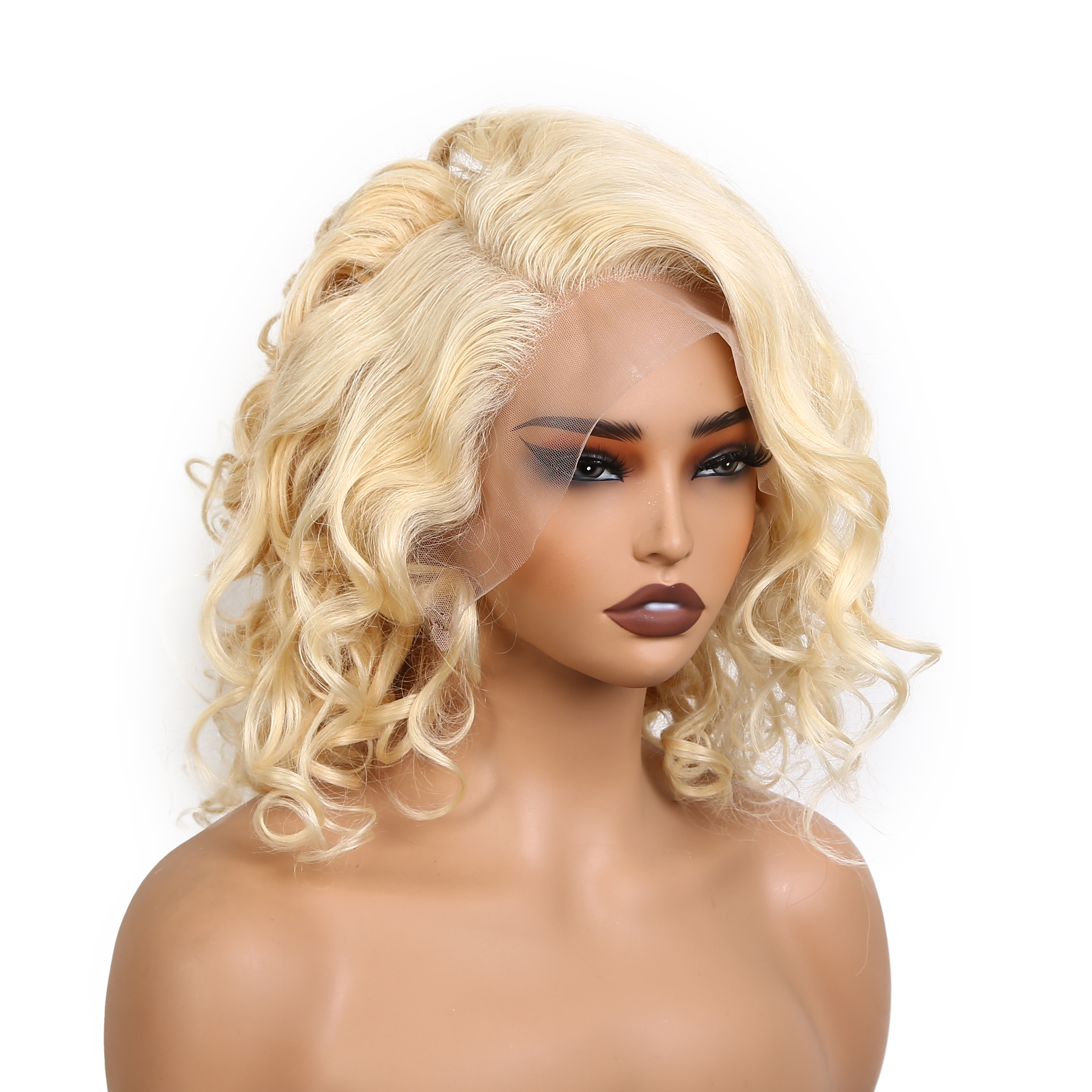 Lyric Selection Blonde Curly Bob 10Inch 13x4 Lace Front Wig