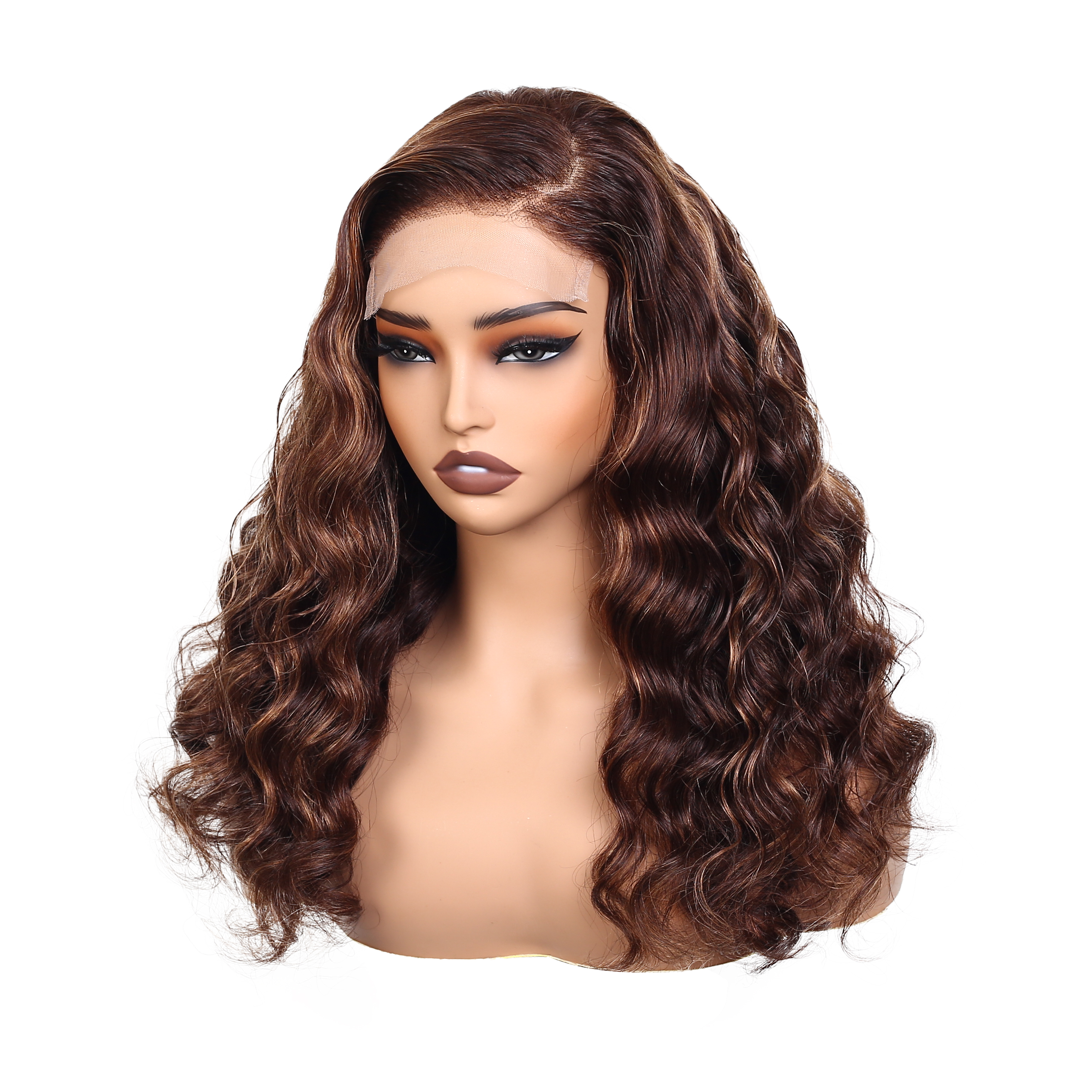 Lyric Selection P4/27 Highlight Color Loose Body Wave 5x5 Lace Closure Wig 22Inch