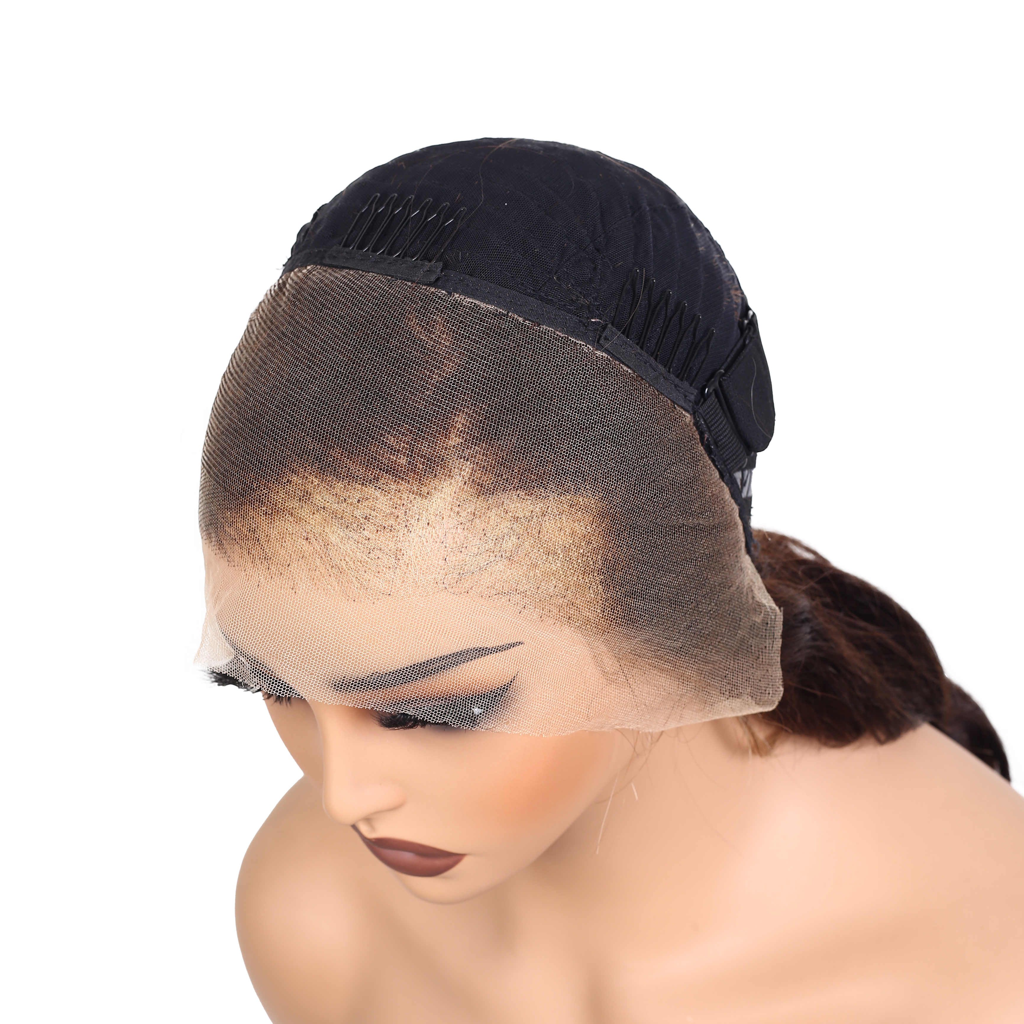 Lyric Selection Skunk Stripe Brown Color Natural Wavy 13x4 Lace Front Wig 20inch