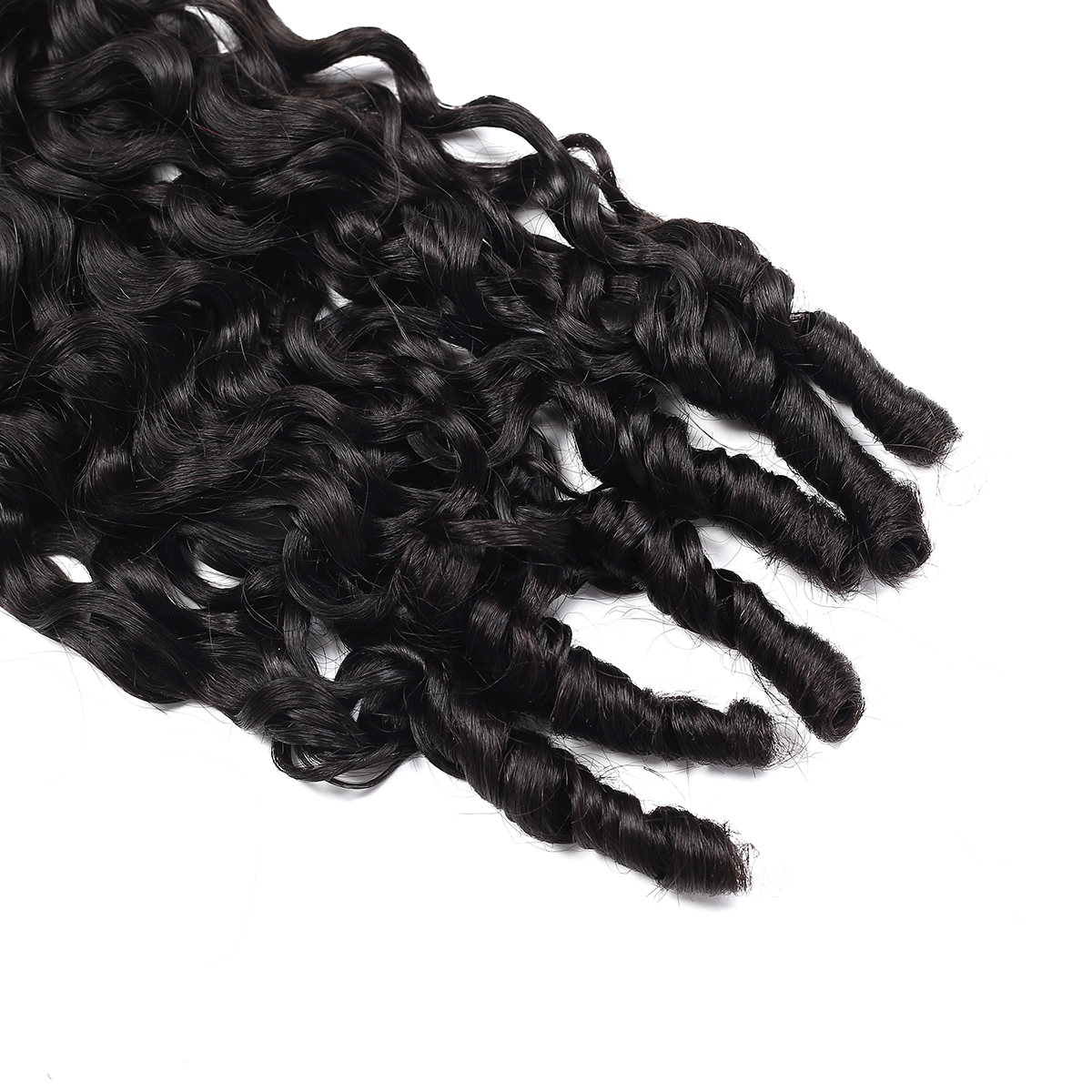 Lyric Selection 100% Human Hair Bundles Natural Color  Virgin Hair Burmese Spiral Texture