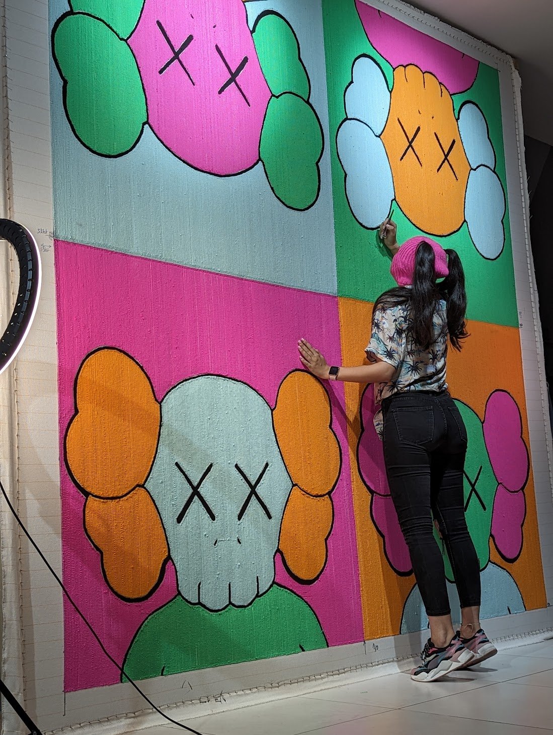 daft pink art custom big rug