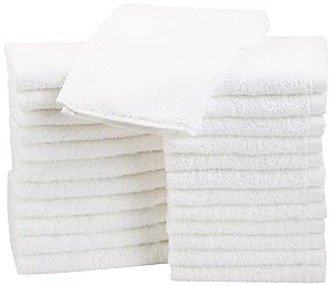 AmazonBasics Cotton Washcloths - 24-Pack