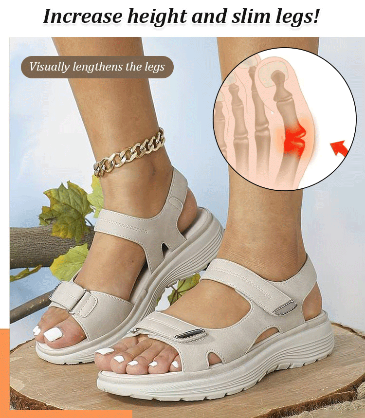Sporty Wedge Lightweight Velcro Large Size Sandals