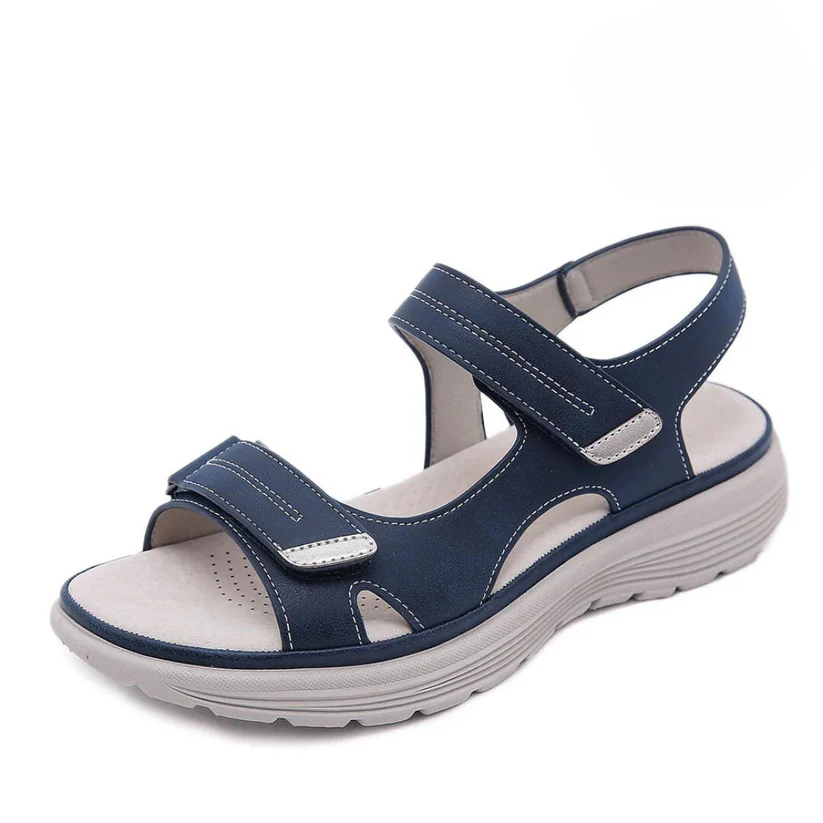 Sporty Wedge Lightweight Velcro Large Size Sandals