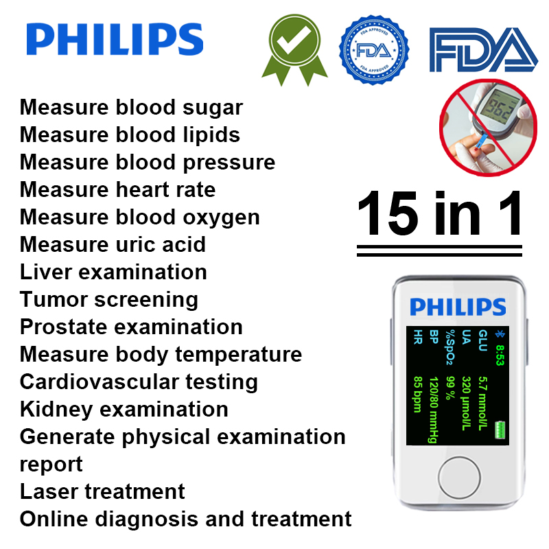 【15 az 1-ben】 Philips nem invazív, intelligens, többfunkciós vércukormérő