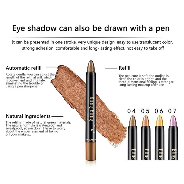 15 цвята молив за очи Waterproof Glitter Eye Shadow Eyeliner Pen