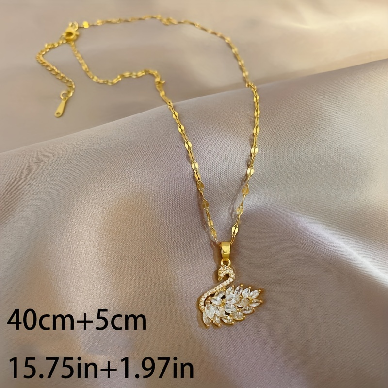 🎁 50% kedvezmény minden termékre!💎18K arany drágakő hattyú medál nyaklánc nőknek✨