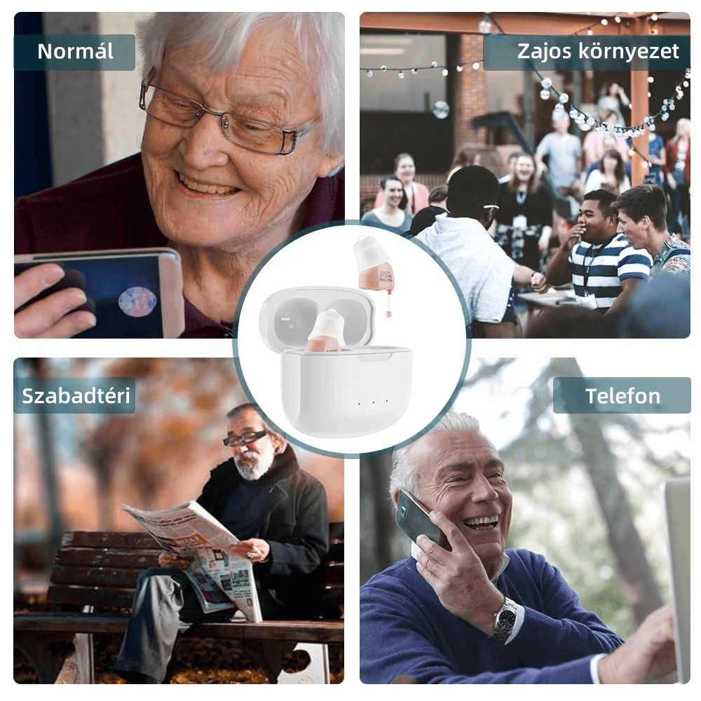 Fejlett 16 csatornás digitális hallókészülékek: újratölthető és láthatatlan