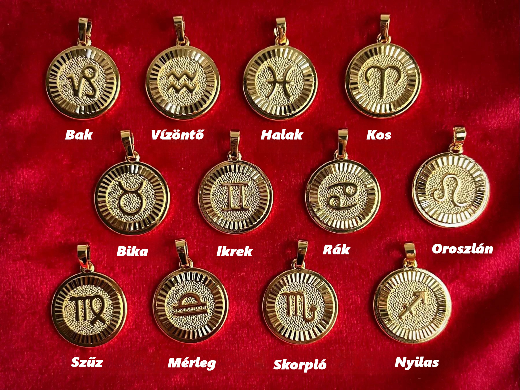 🌟🌈Tizenkét exkluzív arany és ezüst zodiákus nyaklánc előrendelése✨🎁 (unisex)