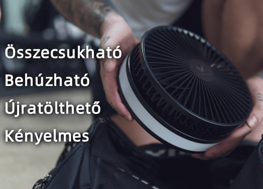 A VENTO egy összecsukható, visszahúzható, újratölthető és multifunkcionális vezeték nélküli utazóventilátor.