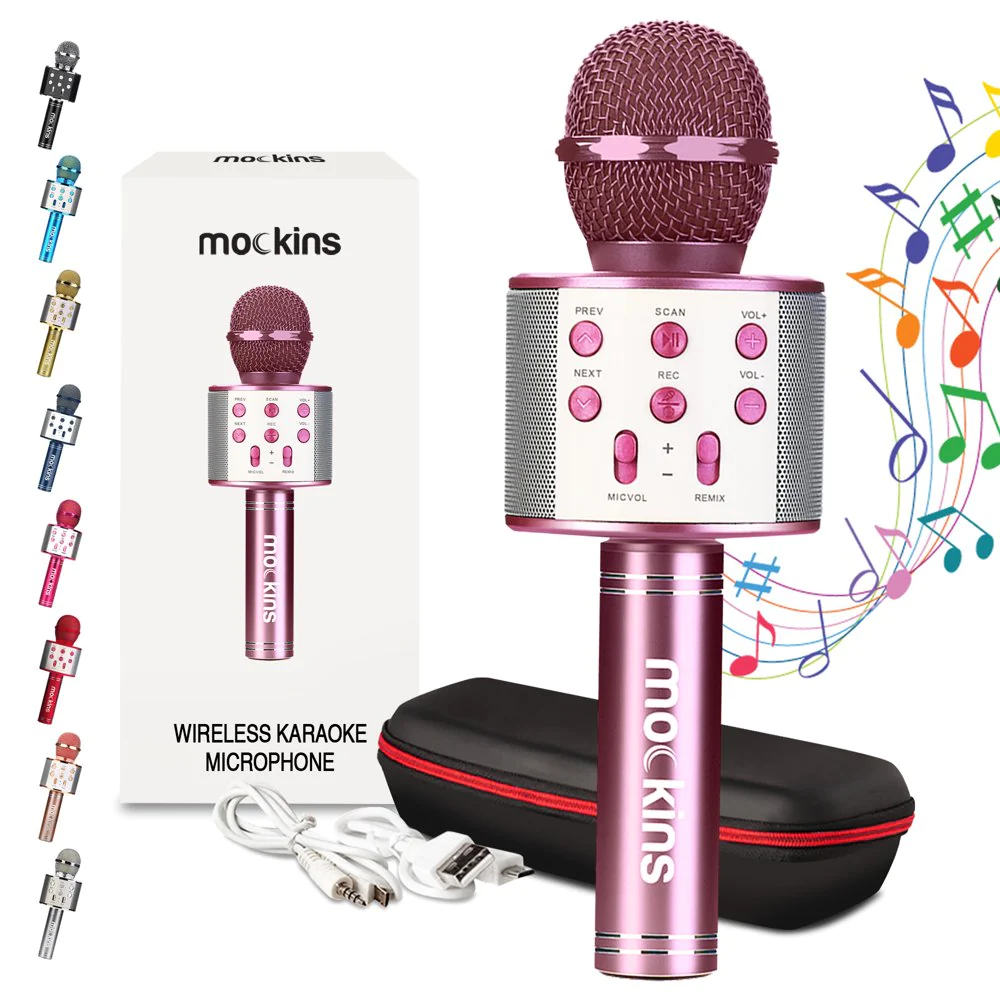 Φορητό μικρόφωνο Karaoke - Μικρόφωνο με ενσωματωμένο ηχείο Bluetooth - Συμβατό με συσκευές IOS και Android