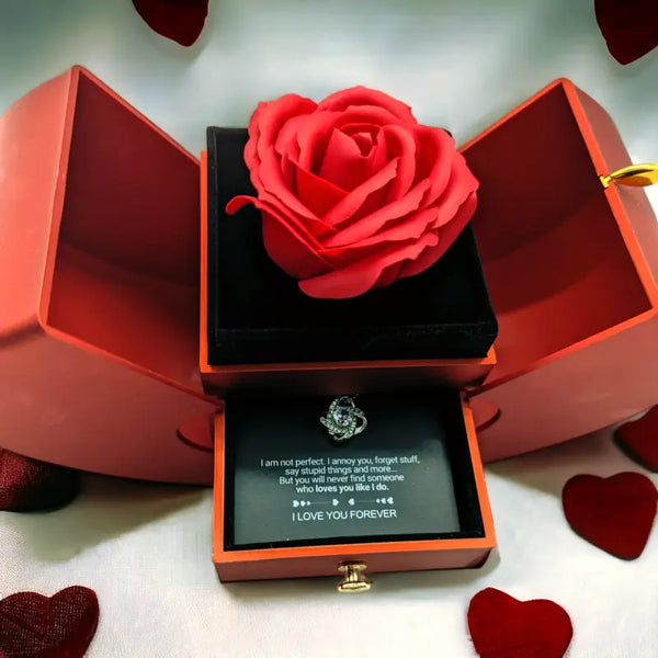 🌹 Náhrdelník z bílého zlata - Skutečná růže - 🎁 Nejlepší dárek pro přítelkyni, milenku, matku