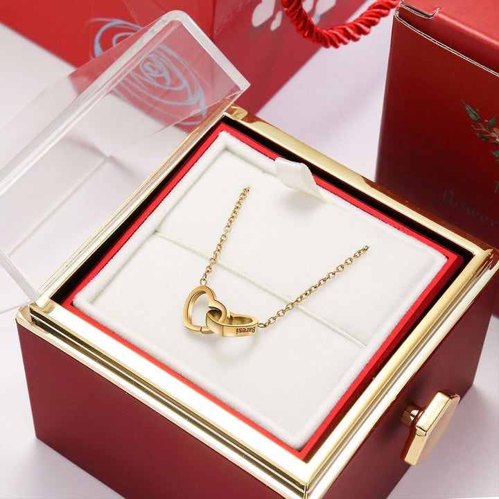 💖📿50% sleva 🎁Eternal Rose Box - Colier personalizat gravat