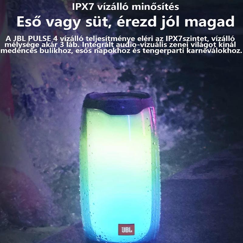 JBL Pulse 4 - Vízálló hordozható Bluetooth hangszóró fényshow-val