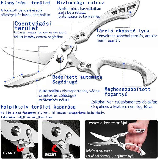 🔥2024 FORRÓ KIÁRUSÍTÁS MOST 50% KEDVEZMÉNY)- Nagy teherbírású, rozsdamentes acélból készült csontvágó olló