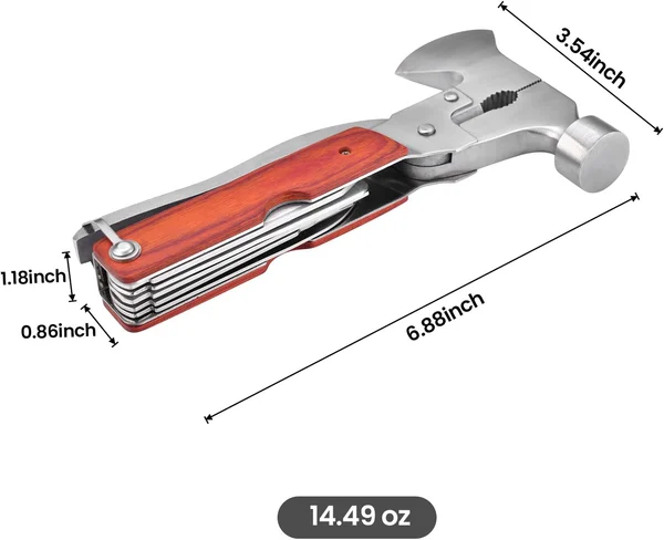 (🎅 Akciós akció - 50% kedvezménnyel) - 16 az 1-ben hordozható többfunkciós karmos kalapács szerszám autós otthoni túrázáshoz