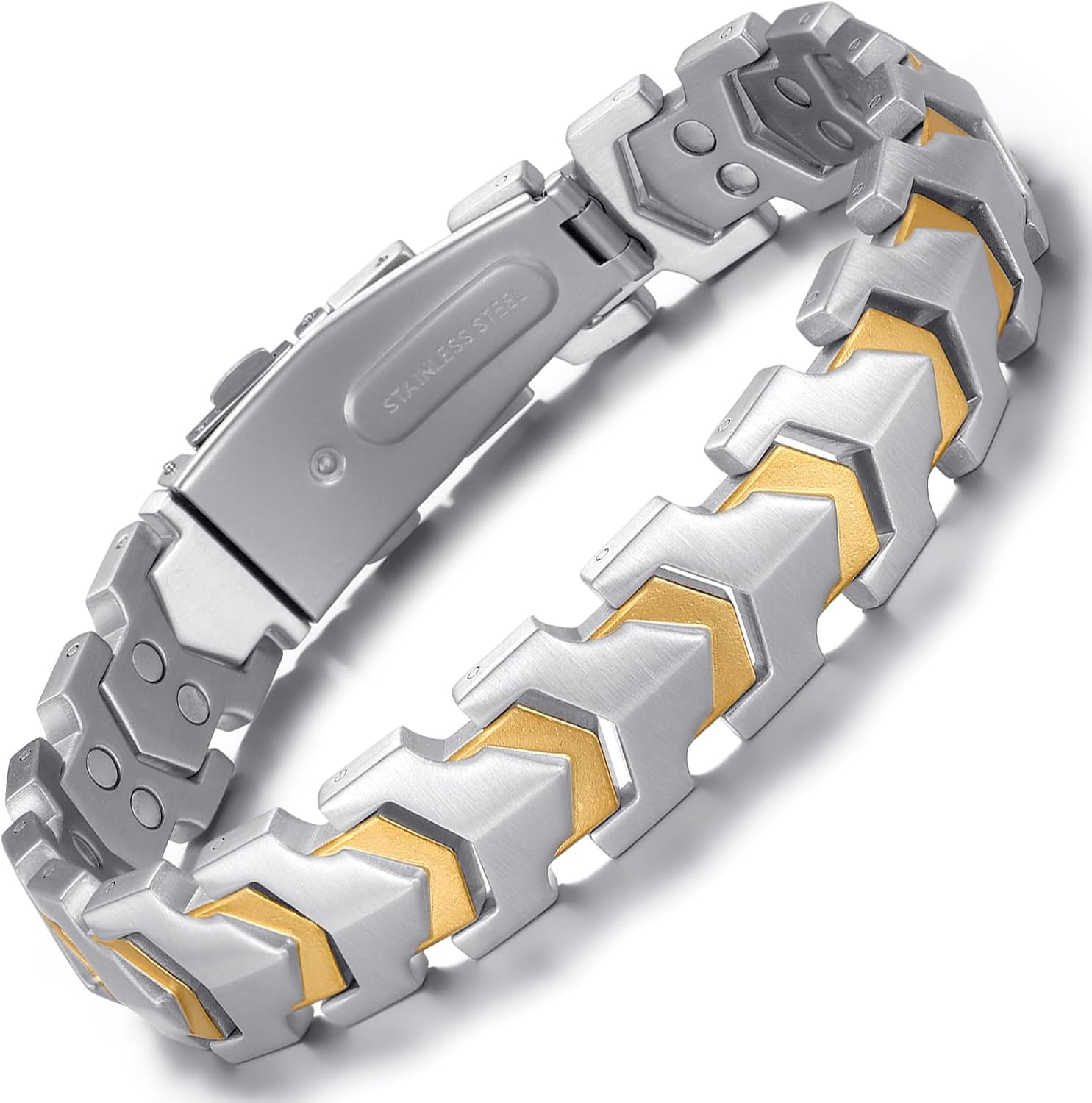 [Copy]MagnetRX® Férfi Mágneses Karkötő - 5x EllipseMAX Erősségű 5000 Gauss Mágnes - Amerikai Design és Szabadalmaztatott - Prémium Titán Férfi Mágneses Karkötő Állítható Hosszban