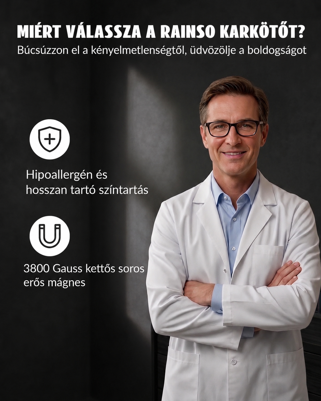 [Copy]MagnetRX® Férfi Mágneses Karkötő - 5x EllipseMAX Erősségű 5000 Gauss Mágnes - Amerikai Design és Szabadalmaztatott - Prémium Titán Férfi Mágneses Karkötő Állítható Hosszban
