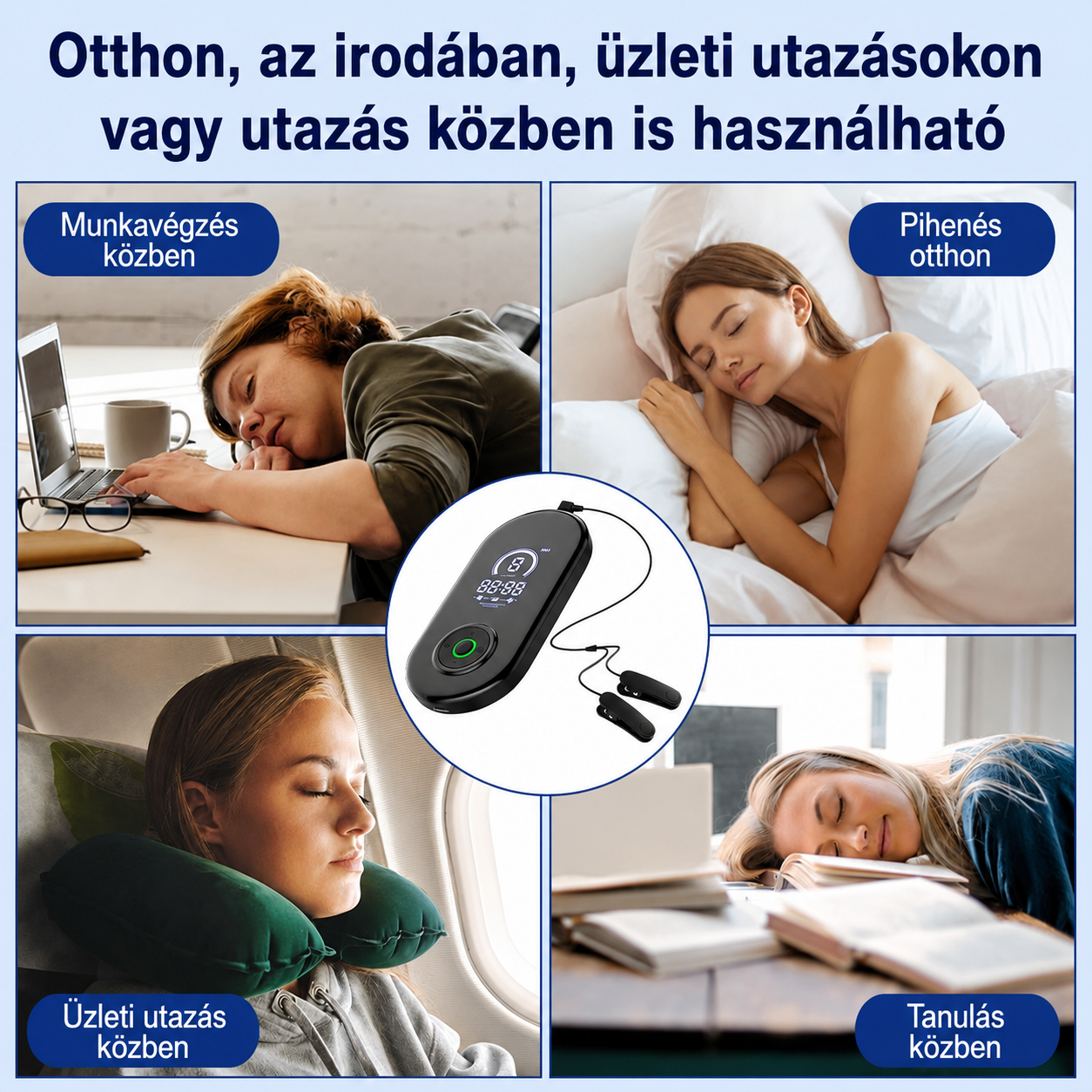 [Copy]LIROPAU altatókészülék, álmatlanság elleni eszköz, hordozható altató felnőtteknek, enyhíti a szorongást, a migrént és a szédülést, javítja a mély alvást, USB-n újratölthető.✨