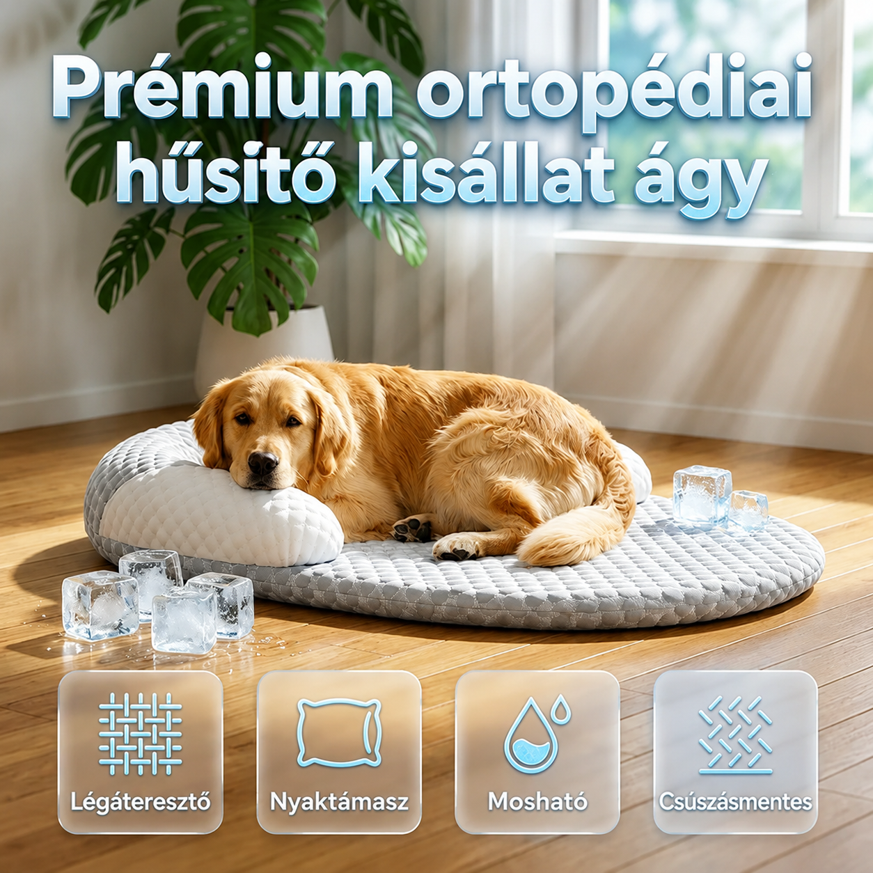 🐶 Lélegző hűtőfekhely kisállatoknak