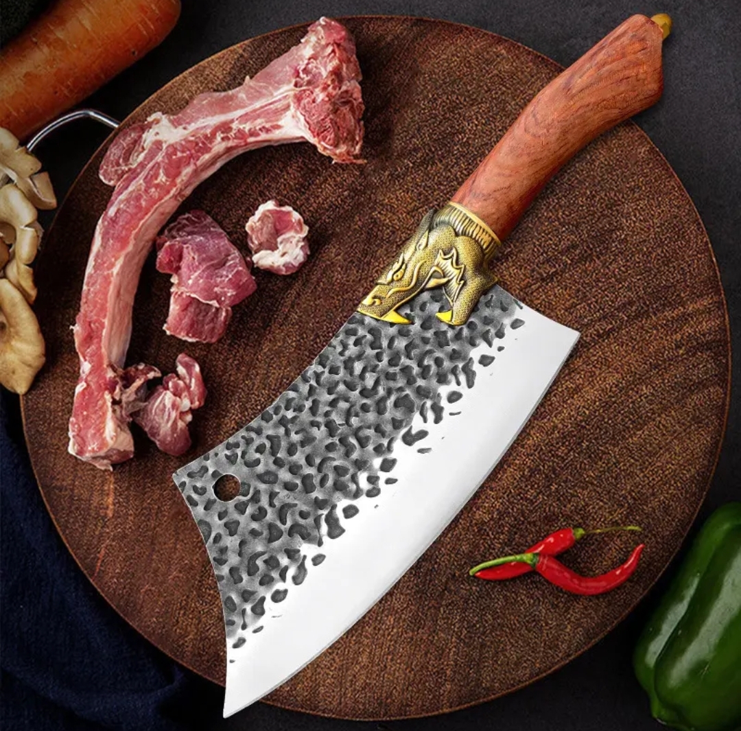 Conjunto de 3, faca de cozinha, faca de corte, faca de carne, acampamento ao ar livre, faca de corte forjada