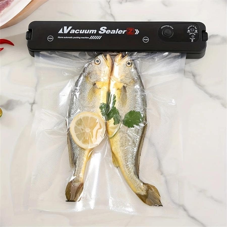 Un dispozitiv de etanșare automată cu vid plug-in pentru uz casnic (10 pungi incluse)