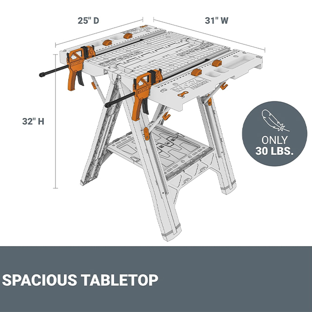 💝Soon to be sold out!!💝Last Day For Clearance,  Buy 2 Get 2 Free✨WORX 31" x 25" Pegasus Worktable With Clamps
