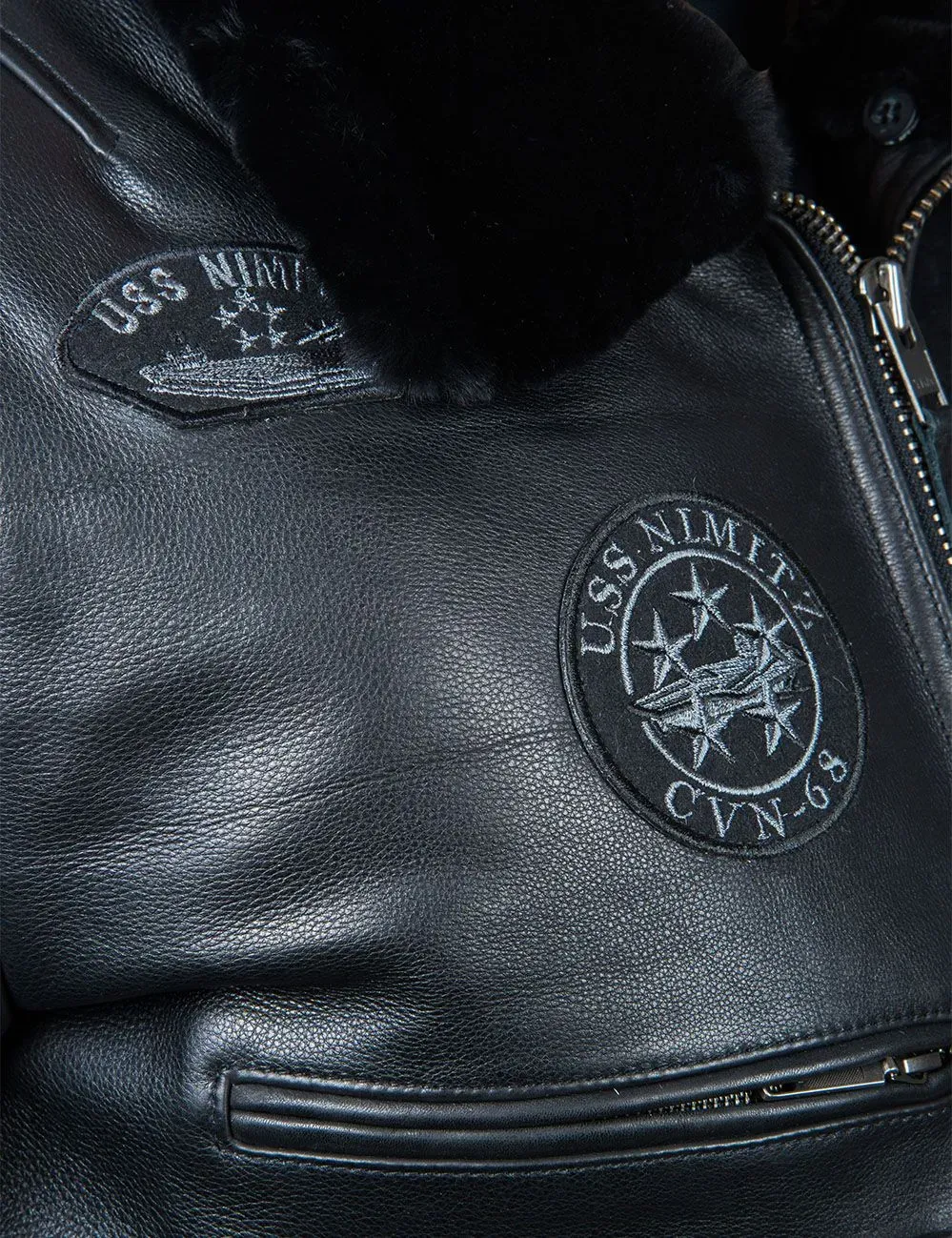 NEU ANKUNFT – TOP GUN JOLLY ROGERS FLIGHT LEDERJACKE SCHWARZ