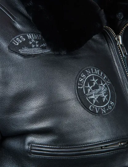 NEU ANKUNFT – TOP GUN JOLLY ROGERS FLIGHT LEDERJACKE SCHWARZ