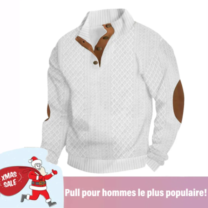 Pull décontracté à manches longues et col montant pour homme