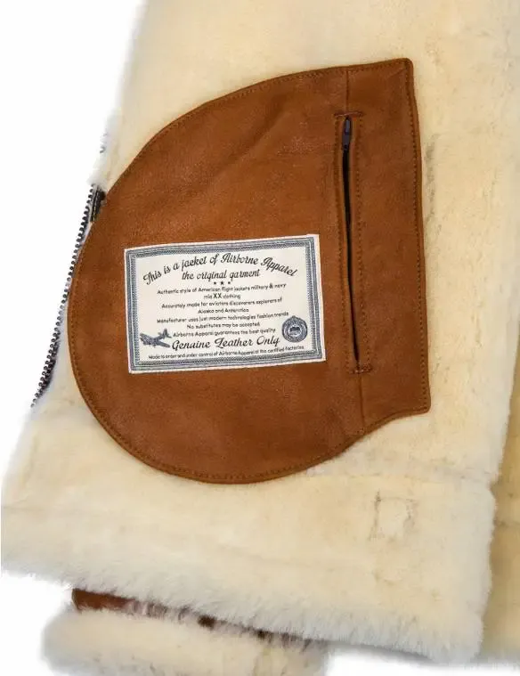 B-3 Shearling Whiskey-Jacke mit Kapuze