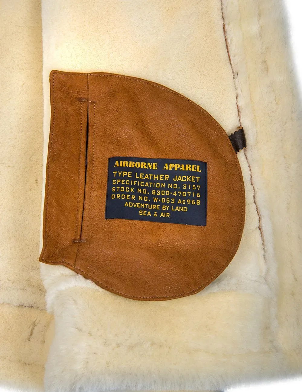 B-3 Shearling Whiskey-Jacke mit Kapuze