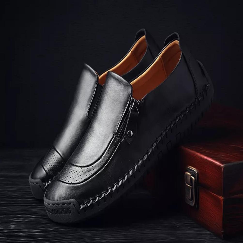 Mentede Mocassins en cuir confortables et décontractés faits à la main pour hommes
